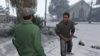GTA V - Lamar Roasts Franklin on a winter, snowy, xmas day ☃️❄️