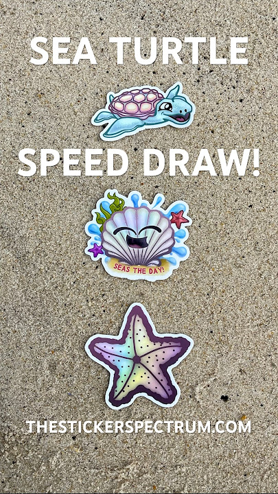 Sea Turtle Design Speed Draw! | The Sticker Spectrum