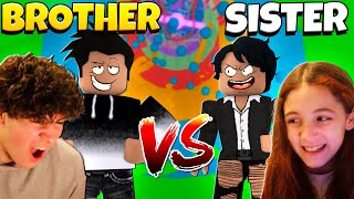 Little Sister VS Brother Tower Of Hell! Winner gets $10,000 ROBUX!