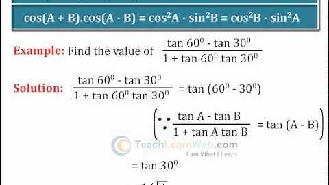 TECHNO Maths class 8 - TRIGONOMETRY COMPOUND ANGLES