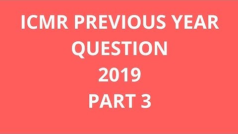 ICMR jrf previous year question 2019| icmr jrf| Saini learning classes