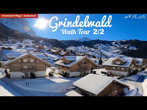 GRINDELWALD Sveitsi, kävelykierros 2/2• Yksi maailman kauneimmista kylistä - 4K 60 fps