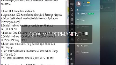 Tutorial JOOX VIP Selamanya WORK 100%