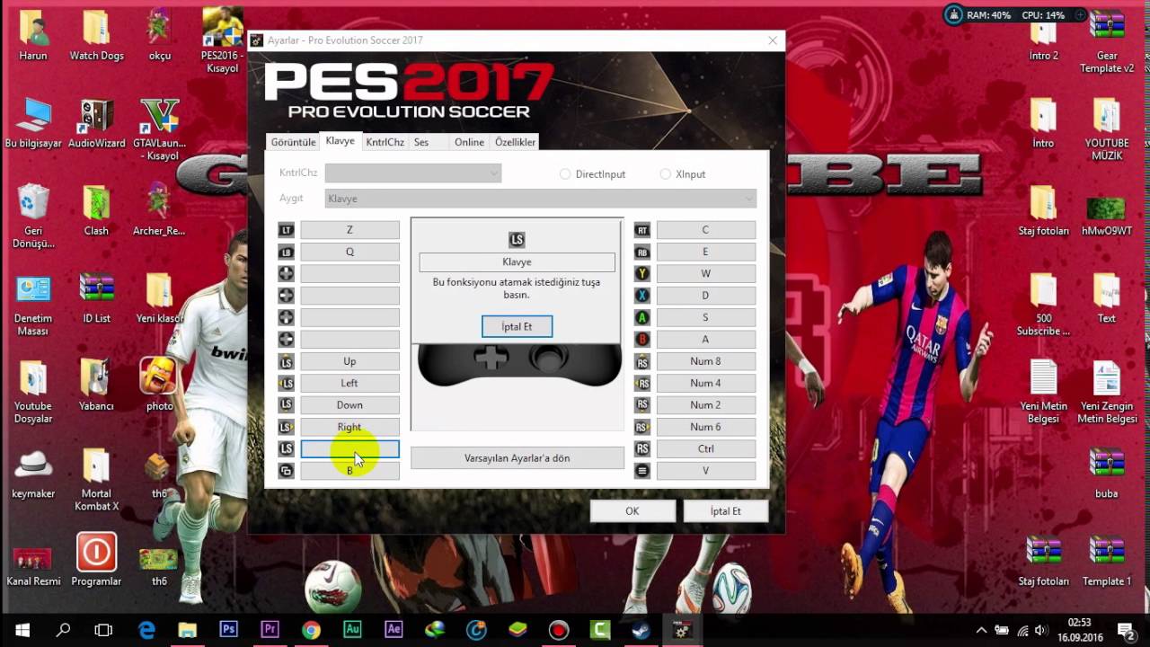 Pes 17 Kol Ayarları