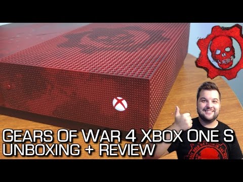 Gears of War 4 Xbox One S 2TB Limited Edition Console Unboxing [HD