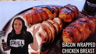 SUPER EASY Bacon Wrapped Chicken Breasts with a Maple Bourbon Glaze | How To