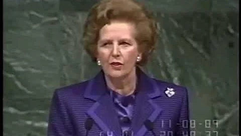 Margaret Thatcher - UN General Assembly Climate Ch...