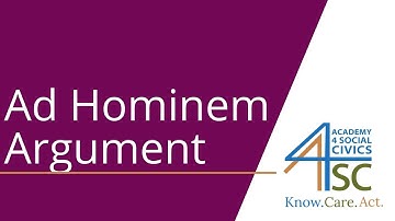 Ad Hominem Argument: Stick It To The Man! - Logic Series | Academy 4 Social Change