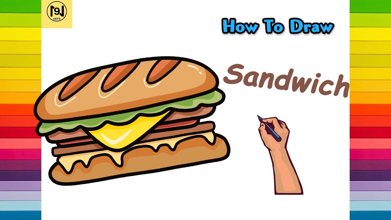 How to draw a Sandwich easy | No.9 ARTS - YouTube