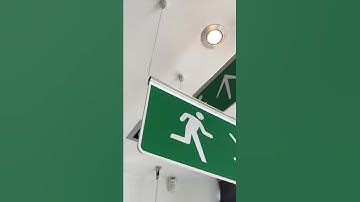 Fire exit signs - hanging, ceiling suspended
