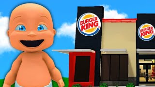 Baby Goes To BURGER KING!