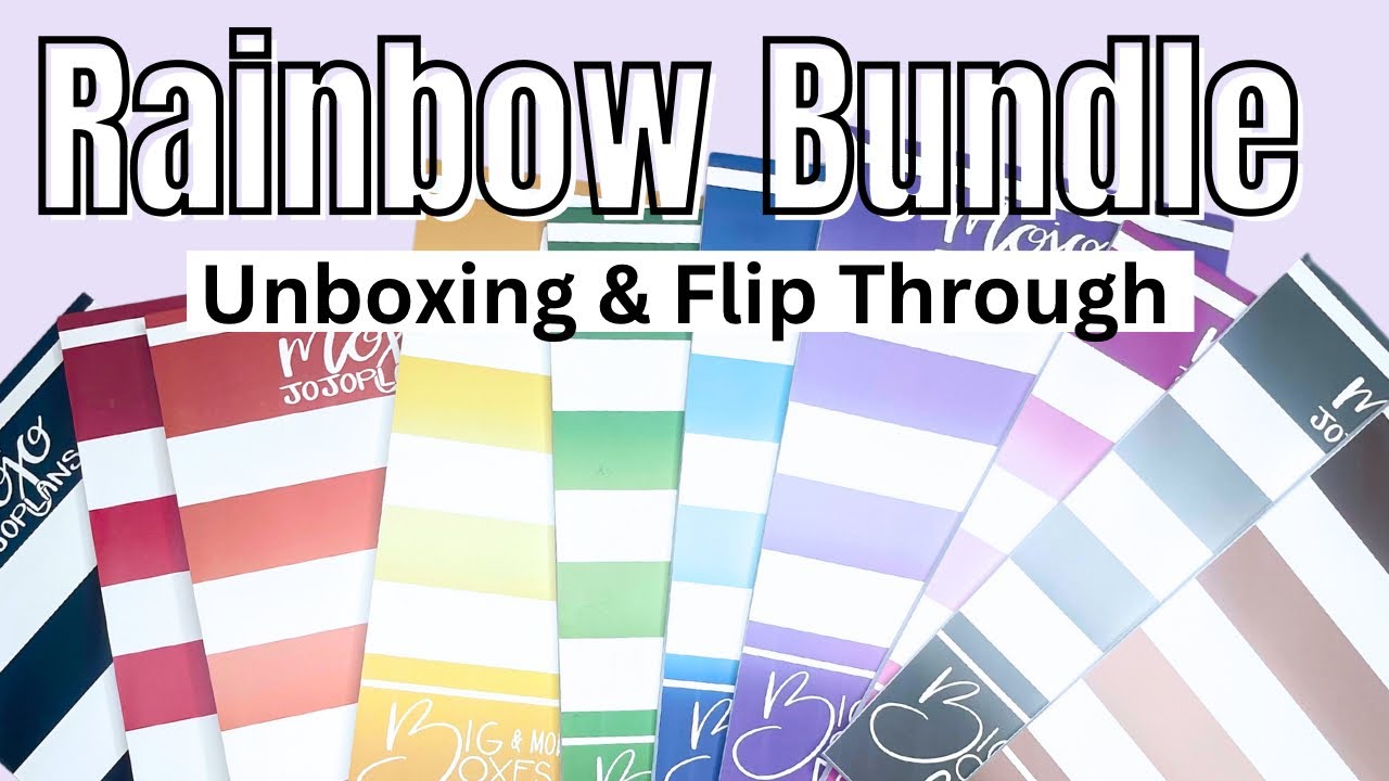 Big rainbow bundle sticker book set mojo jojo plans unboxing flip