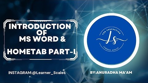 Introduction of MS Word & Hometab PART-I #computer#classes#tech#viral#longvideo #trending#knowledge