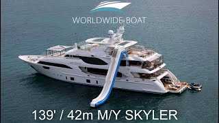 TOUR The Luxury Motor Yacht  139’ / 42m SKYLER Benetti. Charter from $199,000 per week!