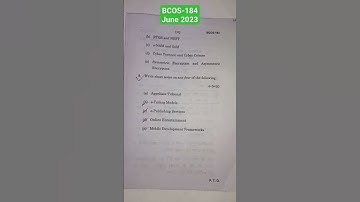 BcomG IGNOU bcos -184 exam June 2023