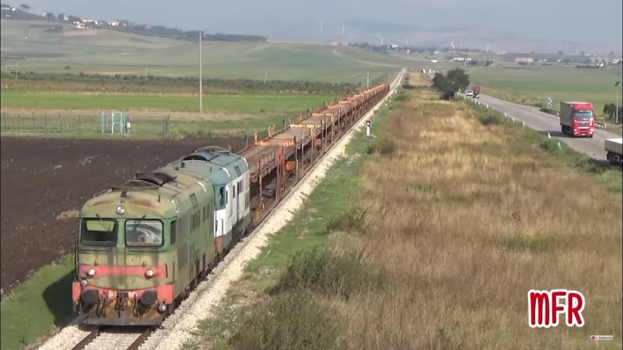 Ferrovia Foggia Potenza regionali con ALn 668, ALn 663, ATR 220 e i lunghi merci con D345