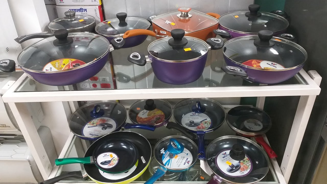 Stylish nonstick pan price Walton । জানুন walton brand এর নন স্টিক প্যান কড়াই এর দাম YouTube