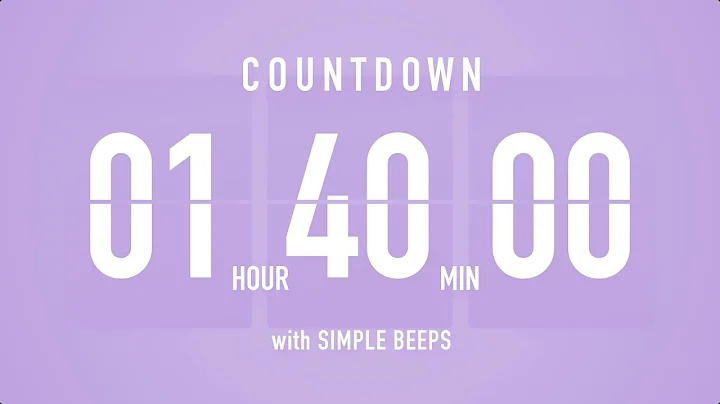 1 Hour 40 Minute Countdown Timer ⏳ Flip Clock with Bell Alerts 💜🔔
