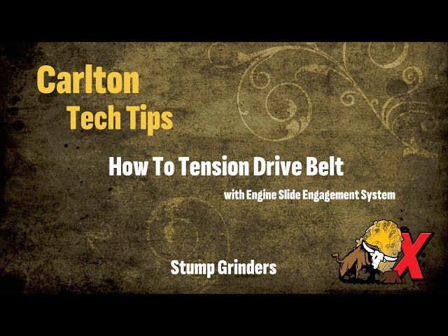 | J.P. Carlton | Tech Tips - Tension Stump Grinder Drive Belt | Easy V-belt Adjustment |
