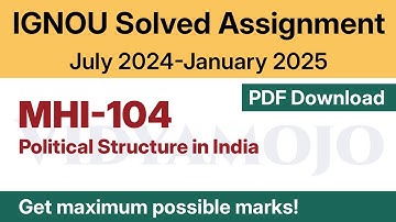 IGNOU MHI 104 Solved Assignment 2024-25 PDF Download | English Medium | IGNOU M.A. (History)/MAHI