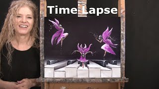 TIME LAPSE - Learn How to Paint "PIANO PLAYING FAIRIES" with Acrylic - Fantasy Step by Step Tutorial screenshot 4