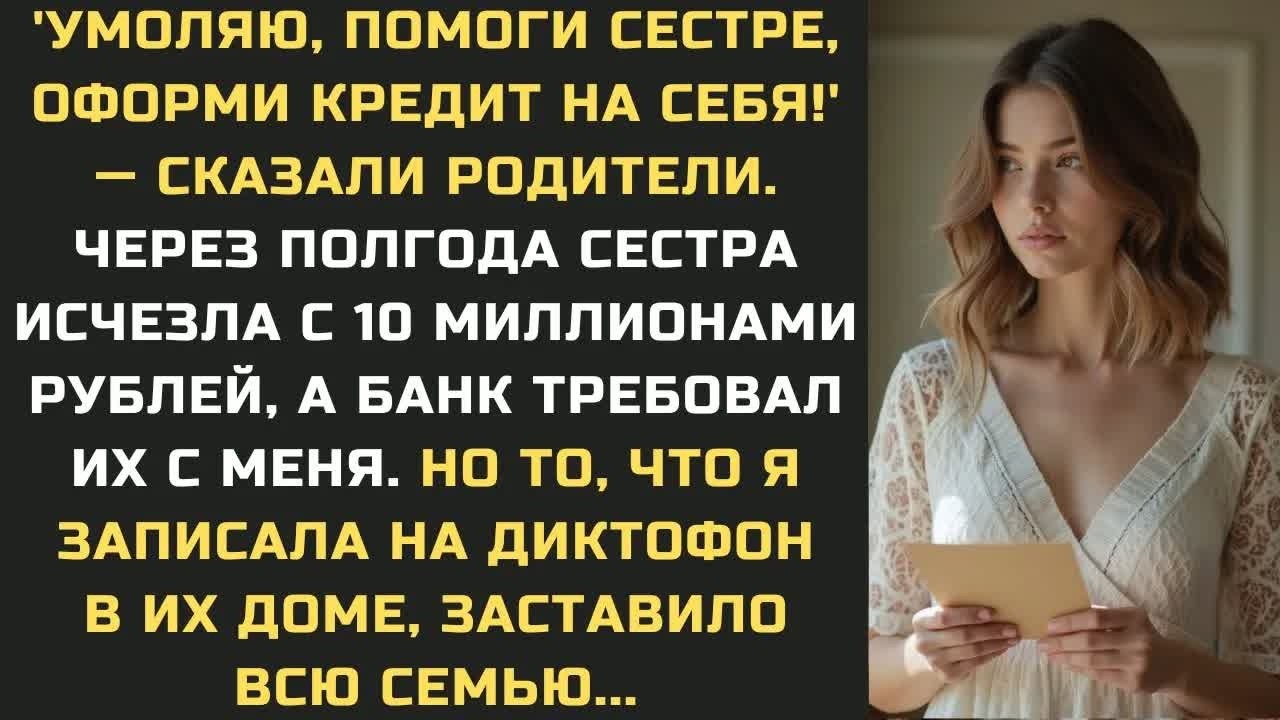 ＂Умоляю, помоги сестре, оформи кредит на себя!＂. Через полгода сестра исчезла с 10 МЛН рублей...