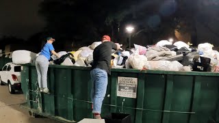 Early Morning Dumpster Diving Outside the College Dorms!