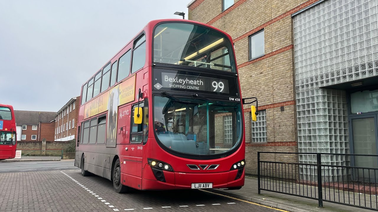 FRV. London Bus Route 99: Woolwich - Bexleyheath Town Centre Wright Gemini 2 DB300 DW438 (LJ11ABY)