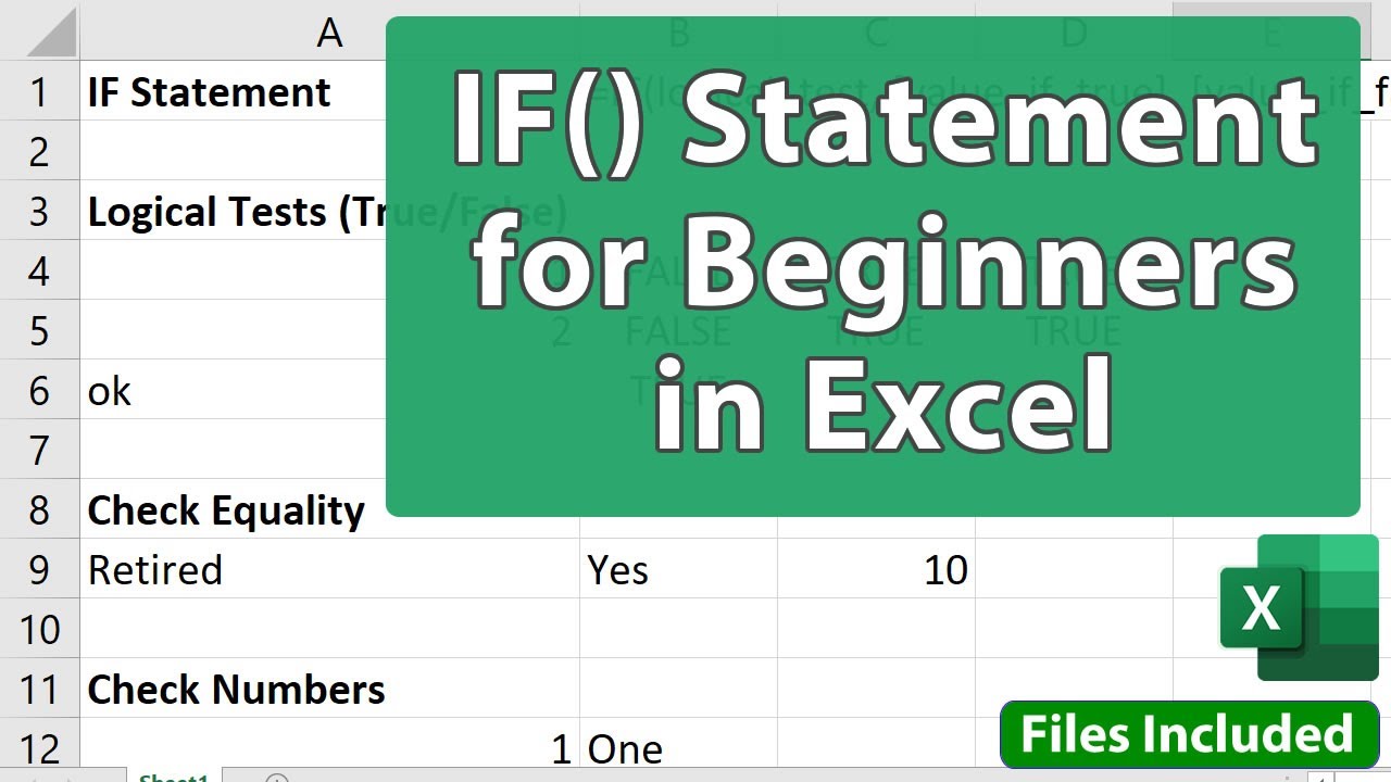 IF() Statement in Excel for Beginners