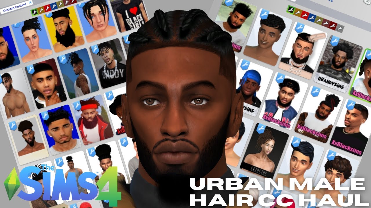 SIMS 4 URBAN MALE HAIR CC HAUL + CC Folder 🔥 YouTube
