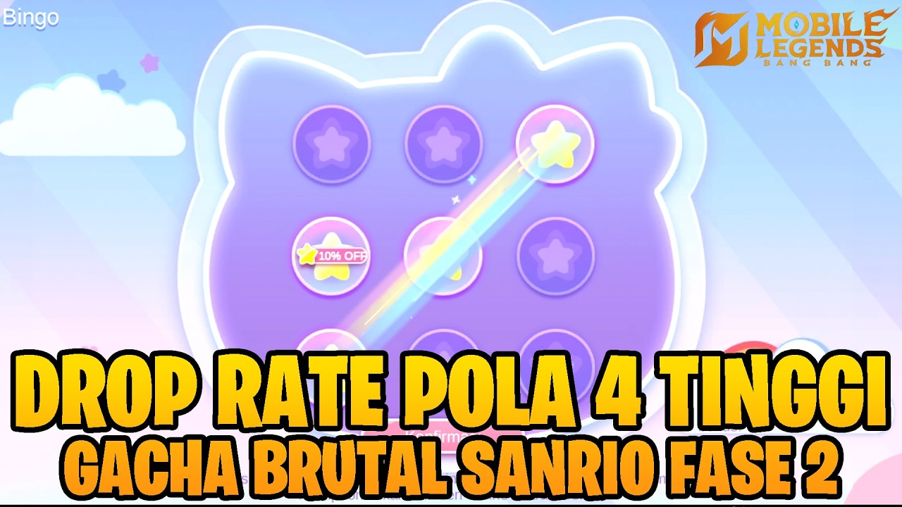 DROP RATE POLA 4X NYA GEDE BANGET! GACHA BRUTAL SANRIO DI 4 AKUN - MOBILE LEGENDS