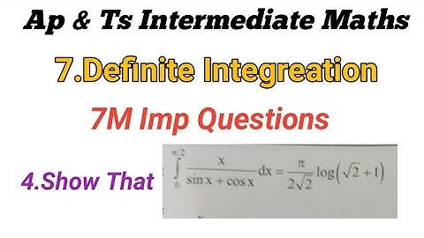 Maths - 2B in Telugu || Definite Integration |Intermediate 2nd year Maths B || 7M Imp Questions