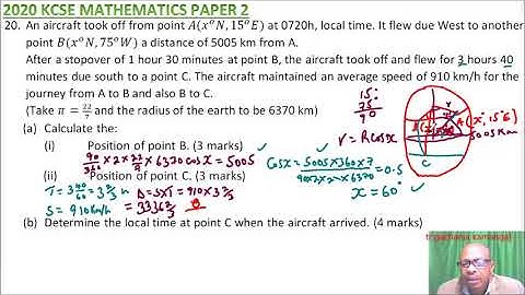 2020 KCSE MATHEMATICS PAPER 2 NO 20