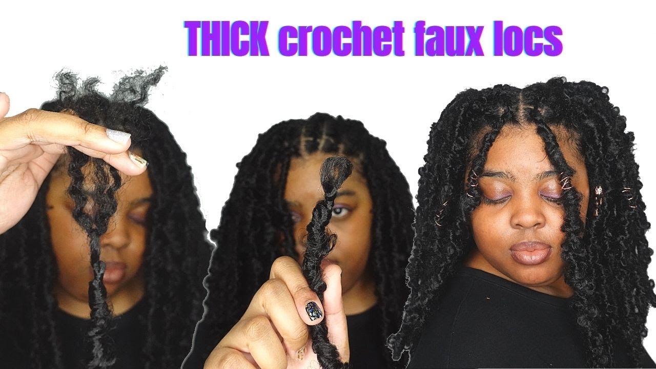 the TRICK to installing THICK butterfly crochet faux locs on