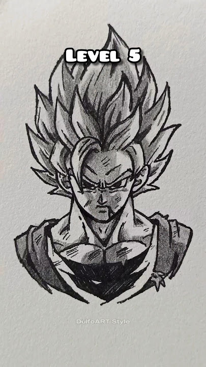 How to draw Son Goku in different level #anime #drawing #dragonball #goku #art #animeart #shorts