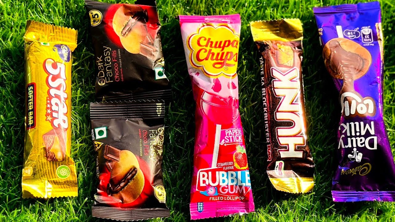 ASMR Most Popular Candys / some lots of colorful rainbow lollipop candy / unpacking chocolate eat