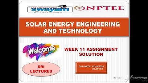 🔥💥WEEK 11💥🔥SOLAR ENERGY ENGINEERING AND TECHNOLOGY ASSIGNMENT SOLUTION💥💥
