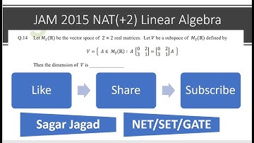 Dimension of subspace| IIT JAM | 2015 LINEAR ALGEBRA | Solution of numerical type answer