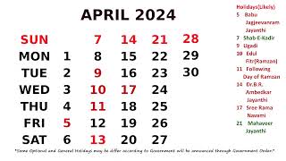 Calendar April 2024 screenshot 5