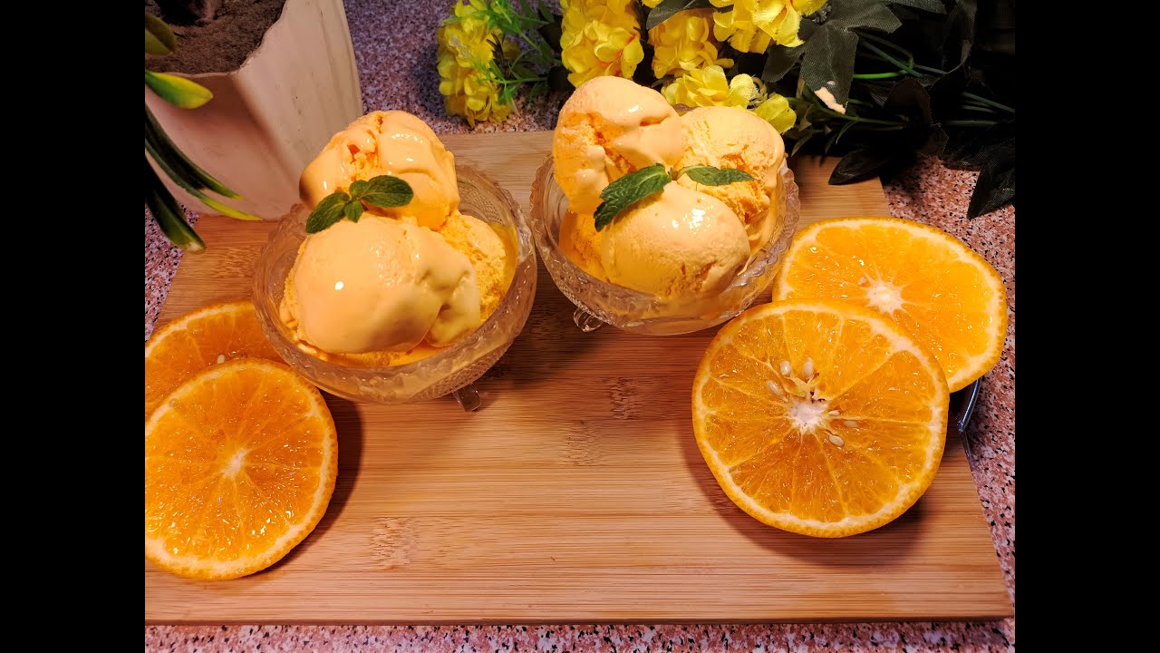 ORANGE ICE CREAM RECIPE ICE CREAM WITH 3 INGRIDIENTS ORANGE ICE