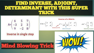 Find Inverse Of A Matrix Shortcut | Determinant, Adjoint, Inverse In Less Than 30 Sec | Super Trick|