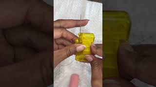 Automatic needle threader for QUICK threading. 🪡🧵🥰 #needlethreader #handsewing #diycraftsnmore
