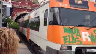 El tren en Sant Pol de Mar con Jackie