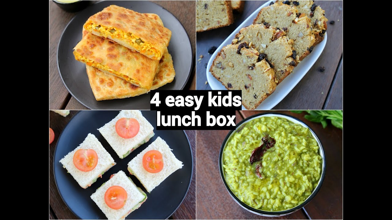 4 easy & quick kids lunch box recipe | लंच बॉक्स रेसिपी बच्चों के लिएं | indian lunch box ideas | Hebbar | Hebbars Kitchen