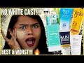 BEST and WORST SUNSCREENS FOR DARK SKIN!!! AFFORDABLE and HIGH-END with NO WHITE CAST!!!