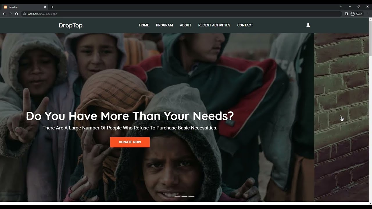 Charity foundation website  Using PHP.