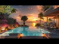 The soothing sound of ocean waves from the luxury beach house  sunset beach ambience  relaxation