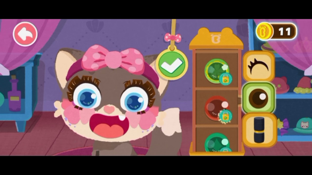 playing SALON girl game; LITTLE PANDA'S PET SALON!
