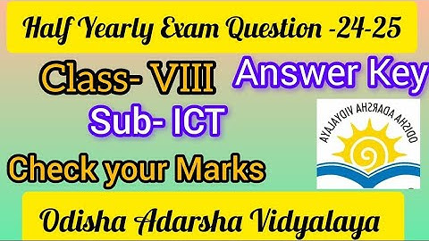 OAVs Class 8th Computer Half Yearly(24-25) Question & Answer #Check your Marks#ICT#Oav