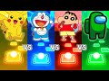 Pikachu vs Doraemon vs Shinchan vs Among Us - Tiles Hop